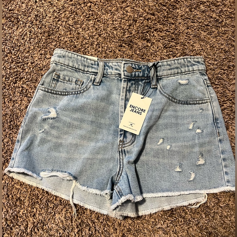 High rise encore jeans shorts